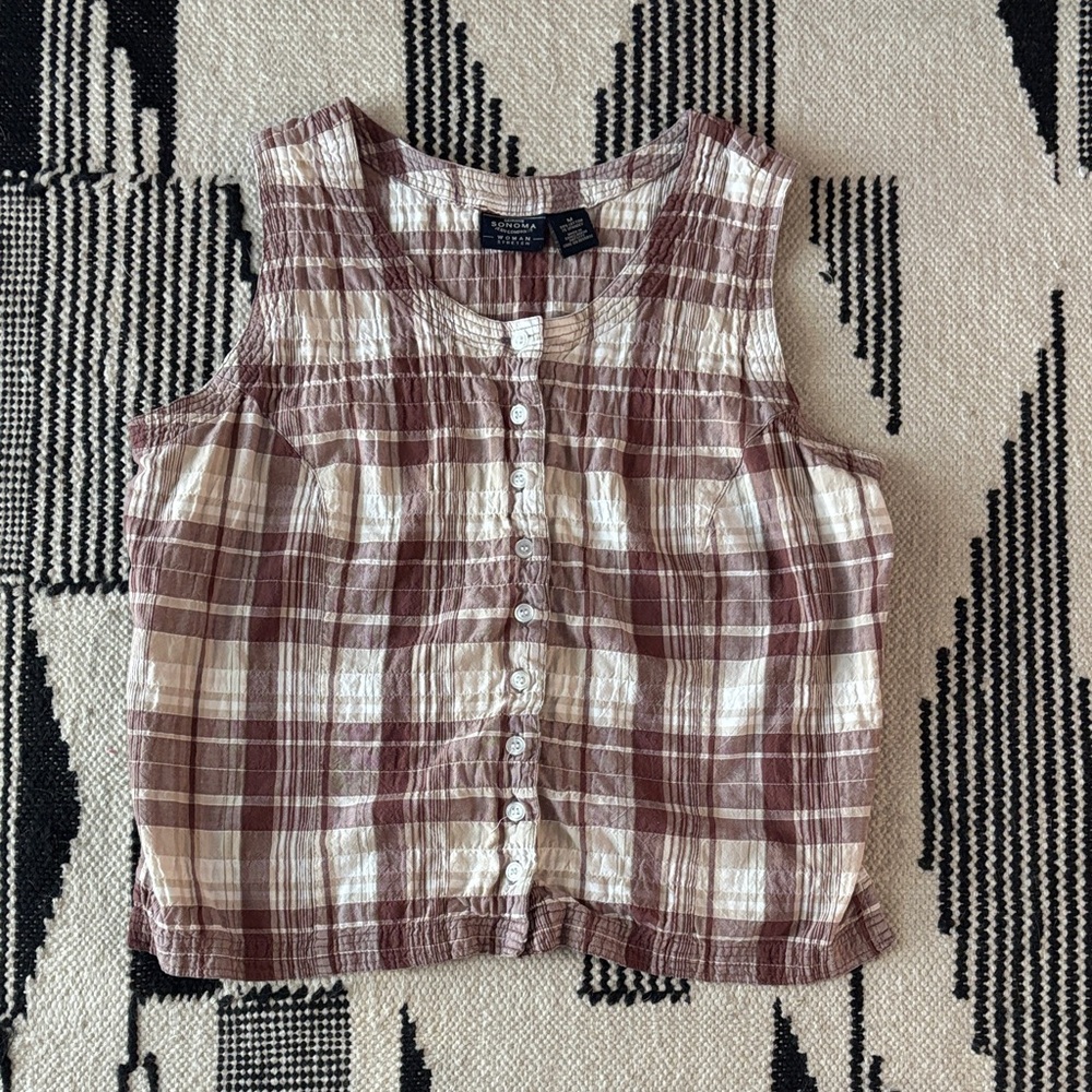 Plaid Sleeveless Top
